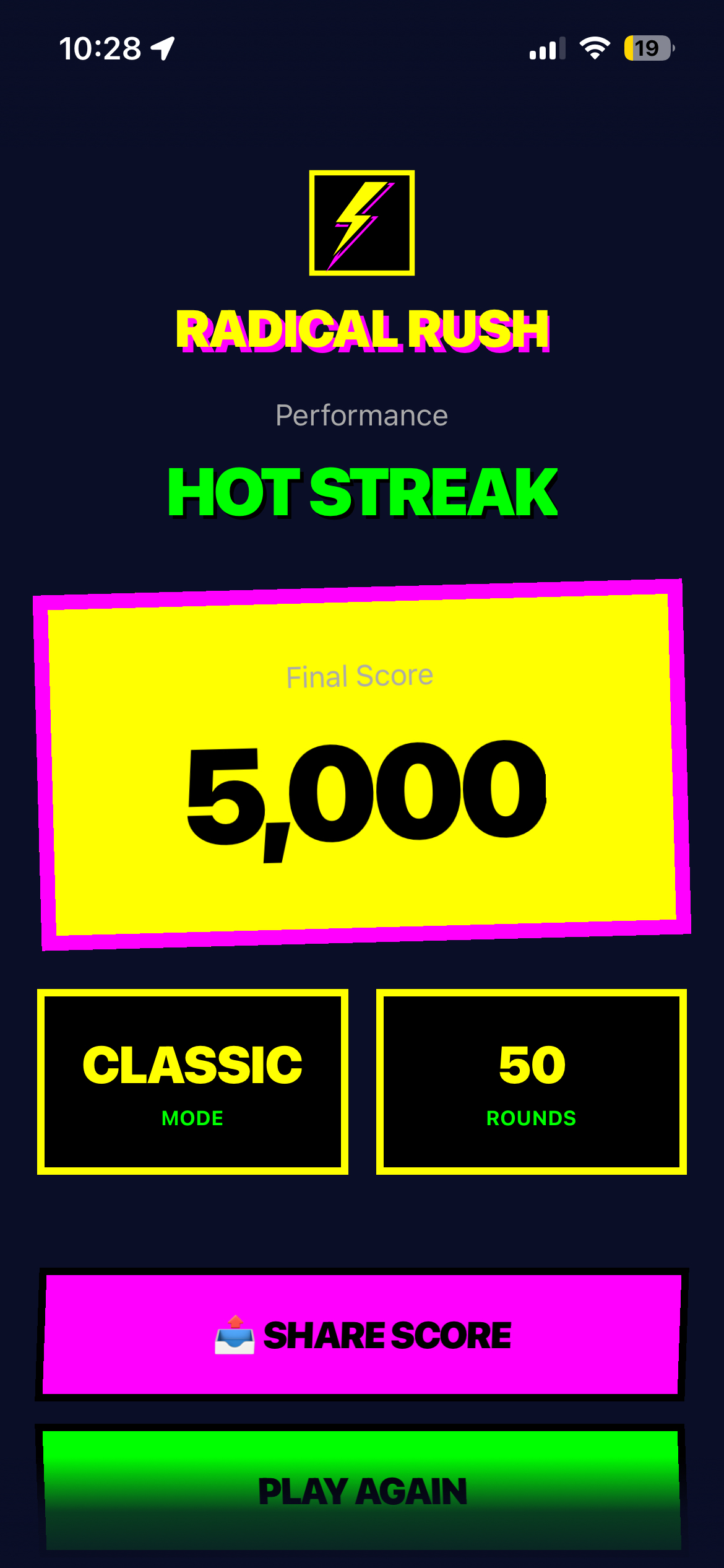 RADICAL RUSH game screenshot showing gesture controls