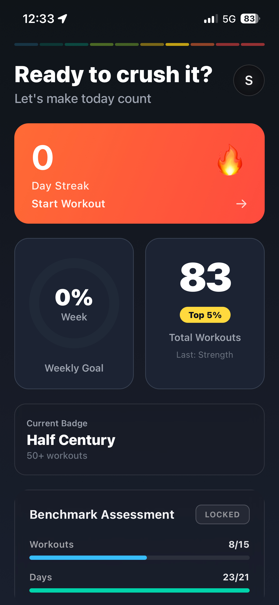 TENFOLD app screenshot showing workout tracking interface